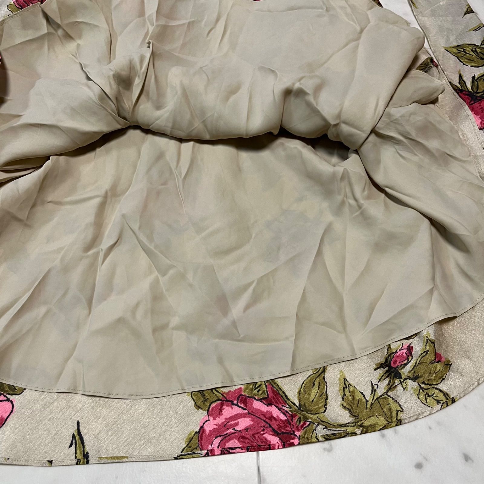 M'S GRACY エムズグレイシー ローズプリントワンピース リボン フレア