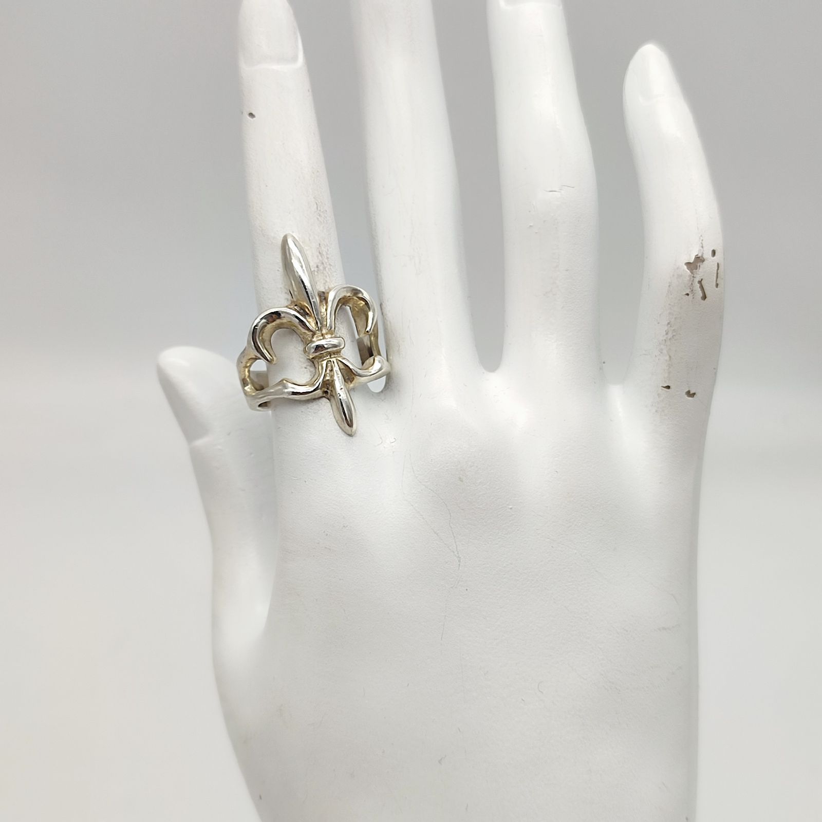 美品】フレアモチーフリング ユリの紋章 MB刻印 SILVER シルバー925 14