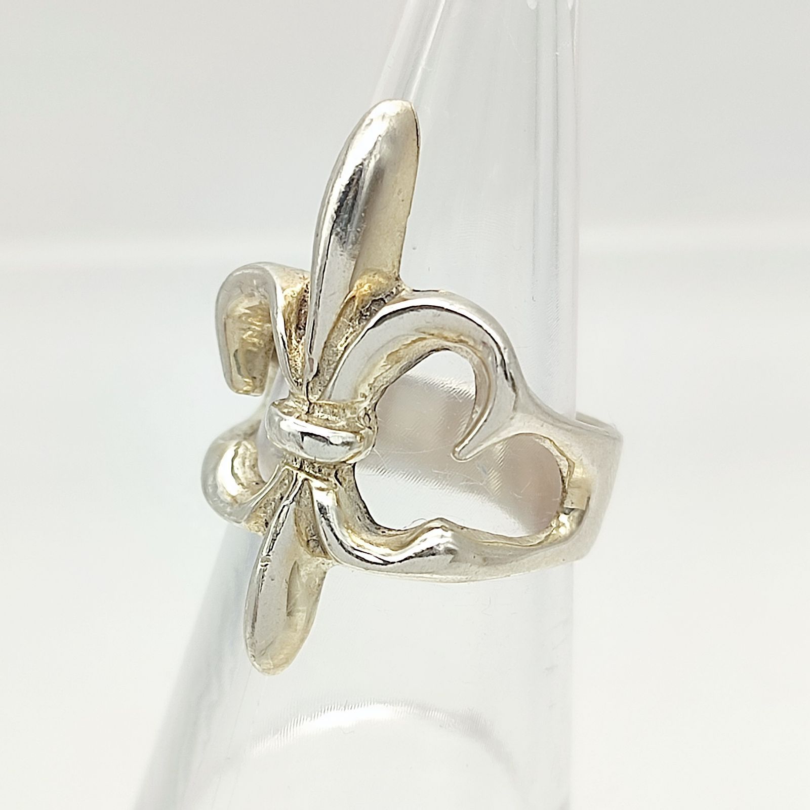美品】フレアモチーフリング ユリの紋章 MB刻印 SILVER シルバー925 14