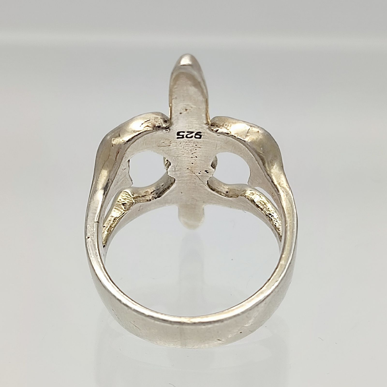 美品】フレアモチーフリング ユリの紋章 MB刻印 SILVER シルバー925 14