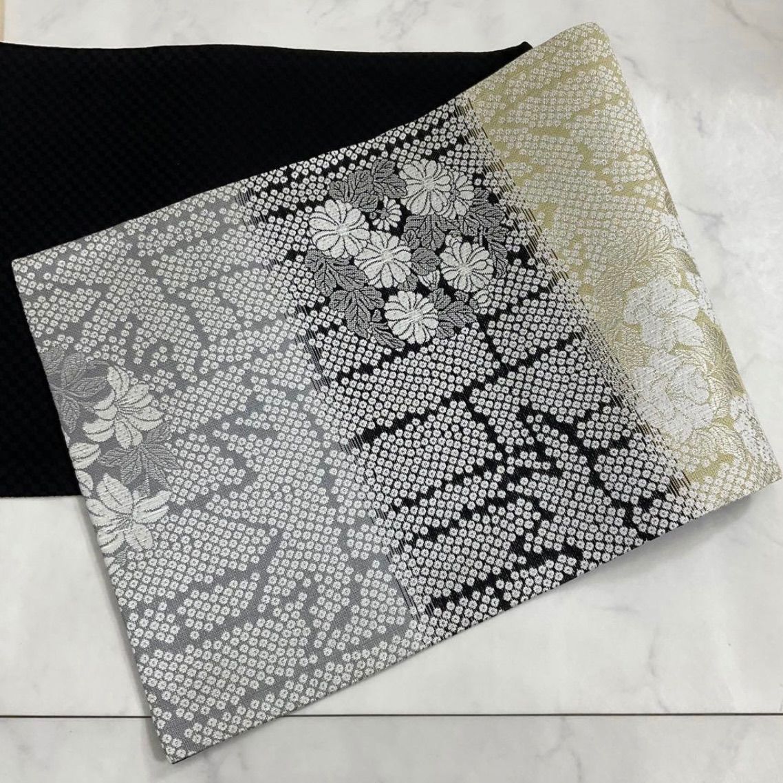 ○kimono+one○kimonoarisa○未使用同然○センスの良い袋帯○正絹○長