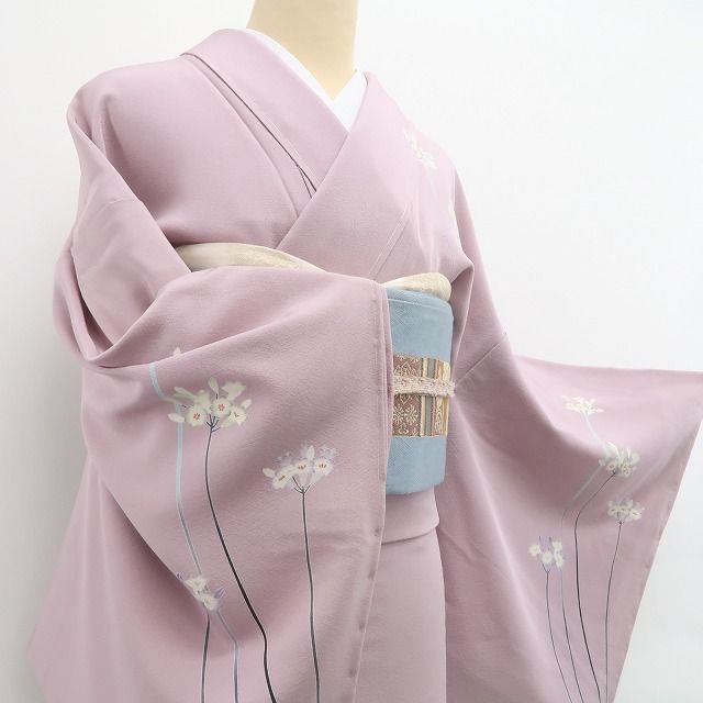 ❁tomihisa❁新品 十日町友禅 阿部佳雪 落款 蘭 着物 正絹 仕付け糸付