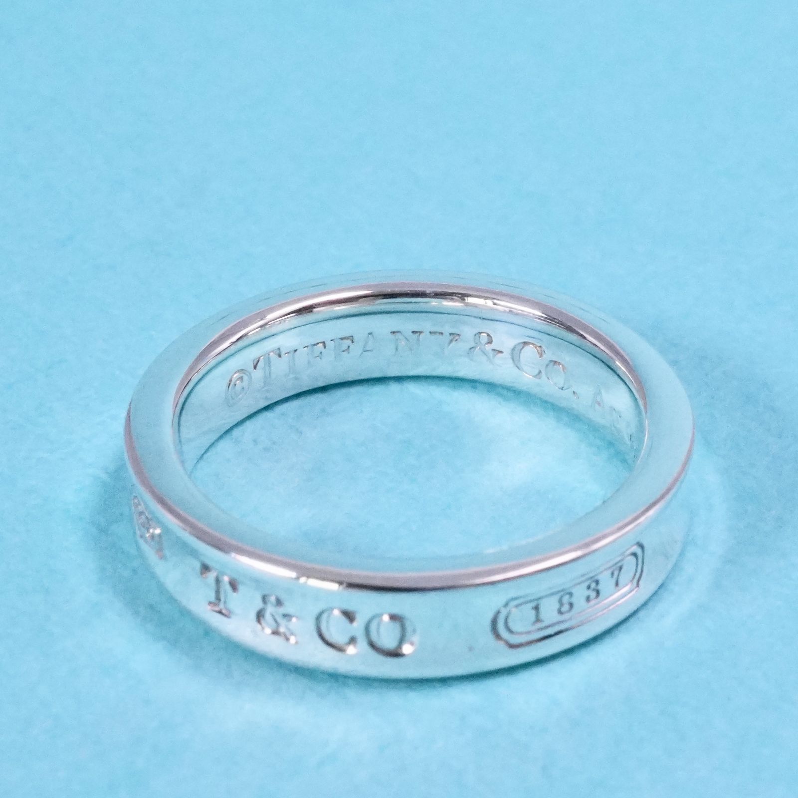 【極美品】約15号 ティファニー ナロー 1837リング SV925 極美品16.5号ティファニー 1837 ナロー ミディアム リング25-2036