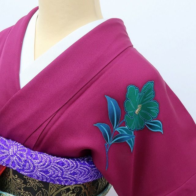 百華❀Y4030◇美品 正絹 鈴乃屋謹製 ラメ 金駒刺繍 手縫い仕立て 成人 