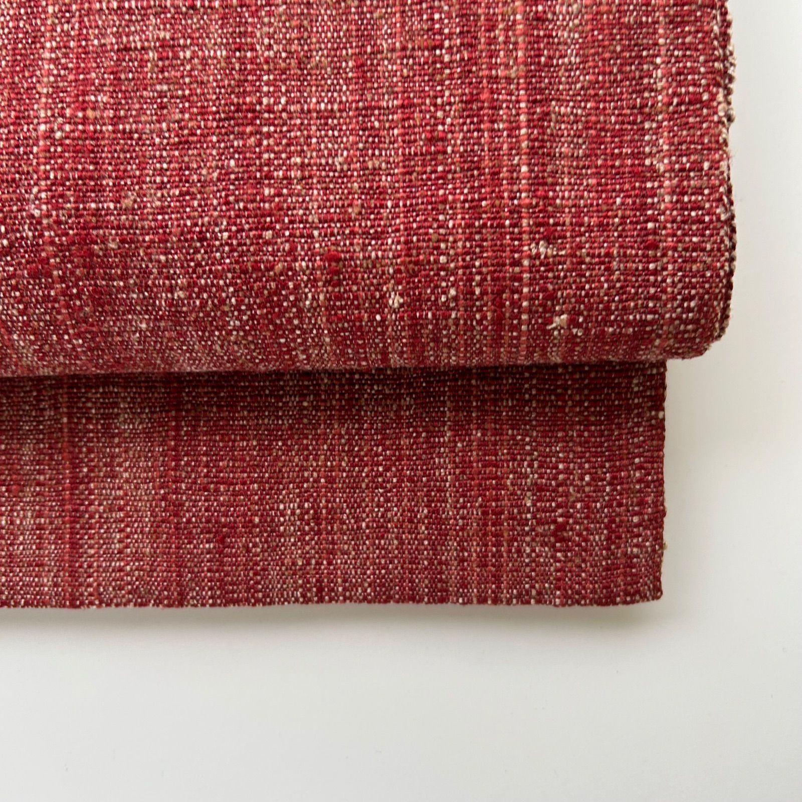 正絹 真綿紬 袋帯 サンドベージュ×赤茶 モール織ドット 美品 真綿紬 名古屋帯 正絹 織良い風合 八寸 MA-1145 - メルカリ