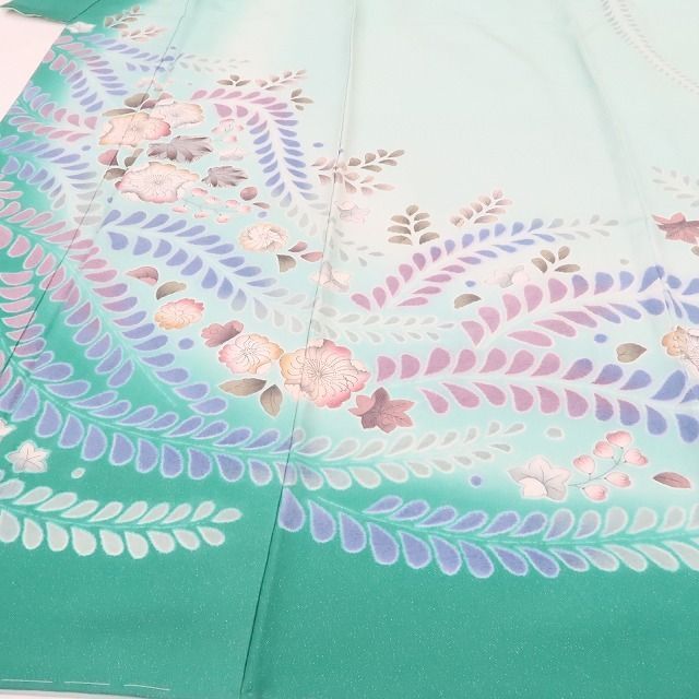 ❁tomihisa❁新品 辻ヶ花 落款 銀通し 着物 正絹 仕付け糸付 作家物“夢