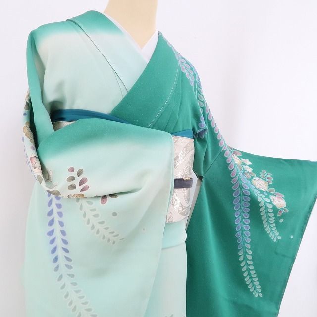 ❁tomihisa❁新品 辻ヶ花 落款 銀通し 着物 正絹 仕付け糸付 作家物“夢