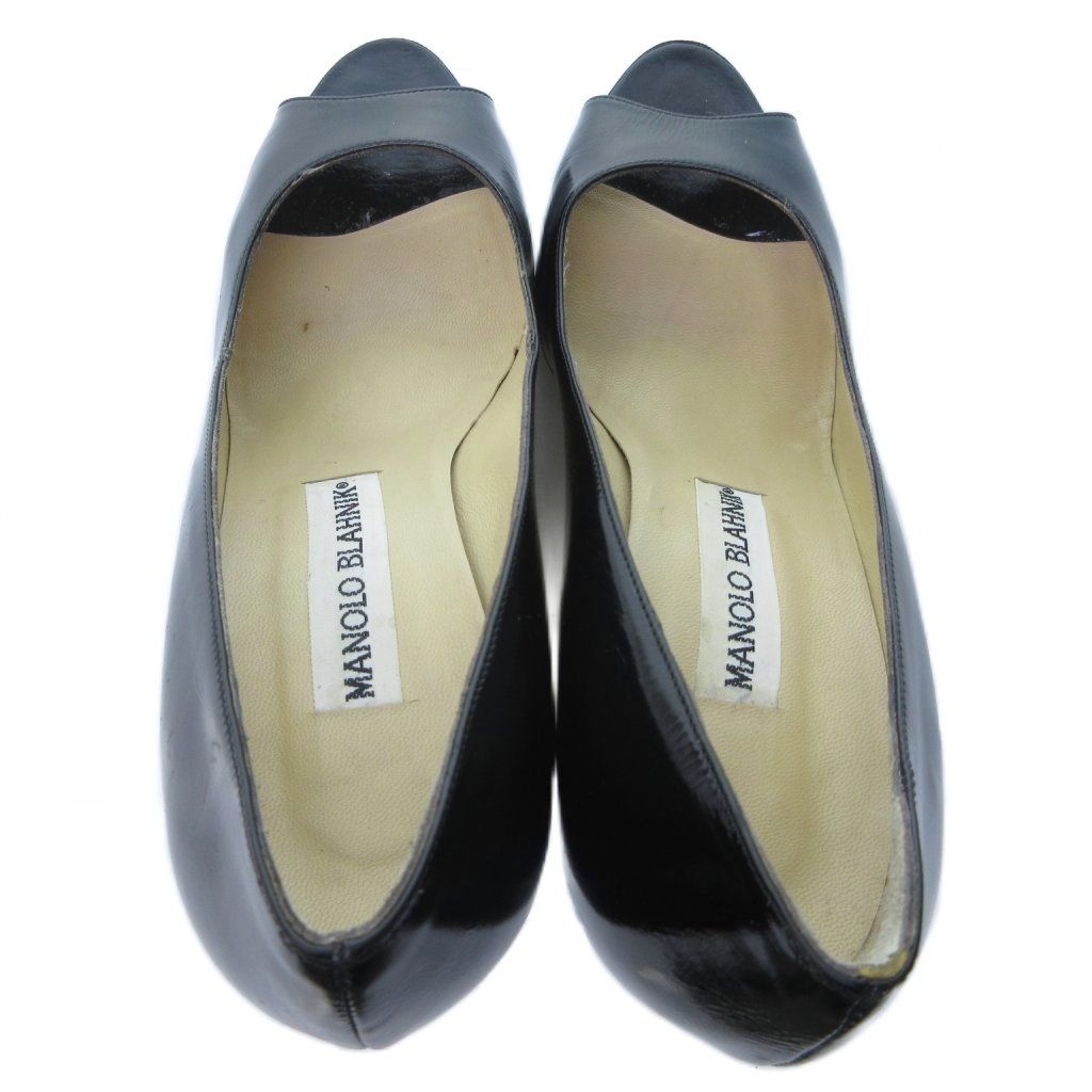 マノロブラニク MANOLO BLAHNIK オープントゥ パンプス シューズ