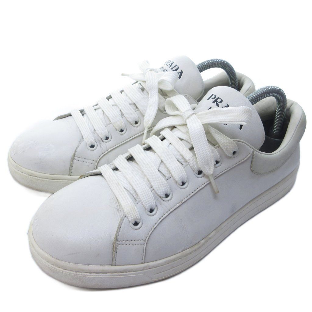PRADA プラダ　ロゴレザースニーカー　ホワイト org.jpg