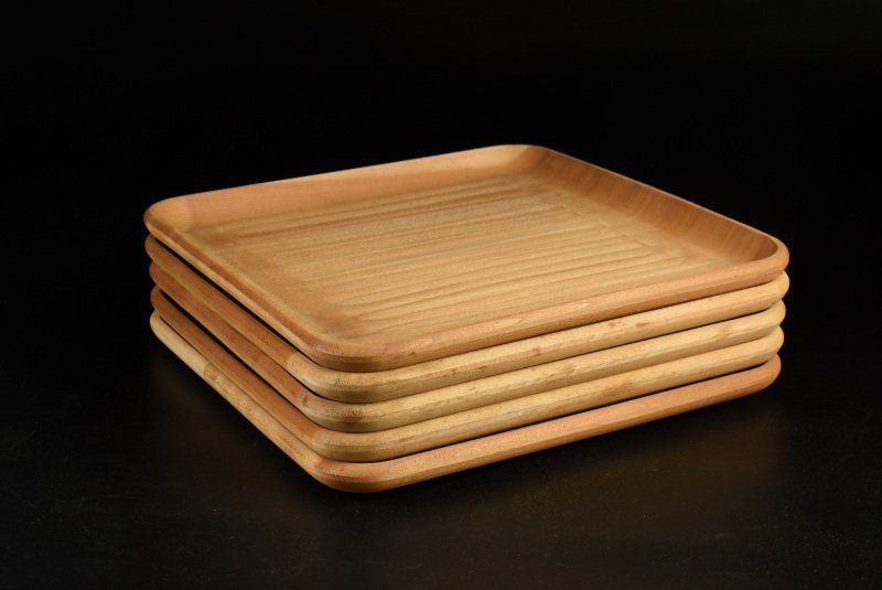 蔵C9971a】民藝 木製四方膳 角盆 民芸盆 五客 - メルカリ