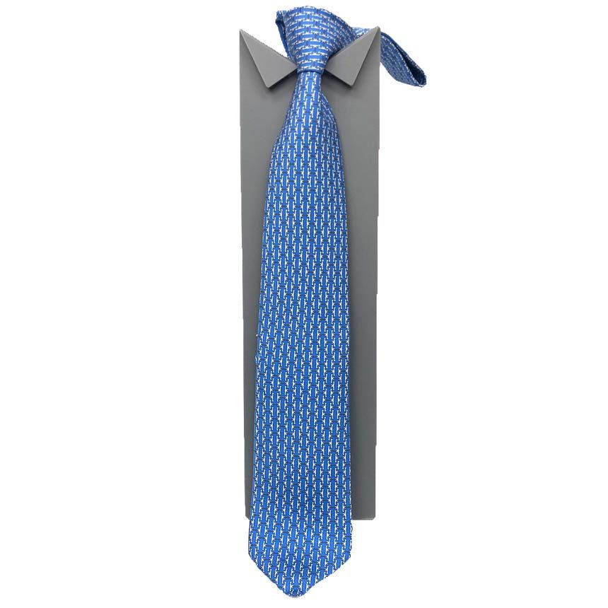 HERMES エルメス ネクタイ ブルー系 馬具 MORS AND MORS シルクツイル