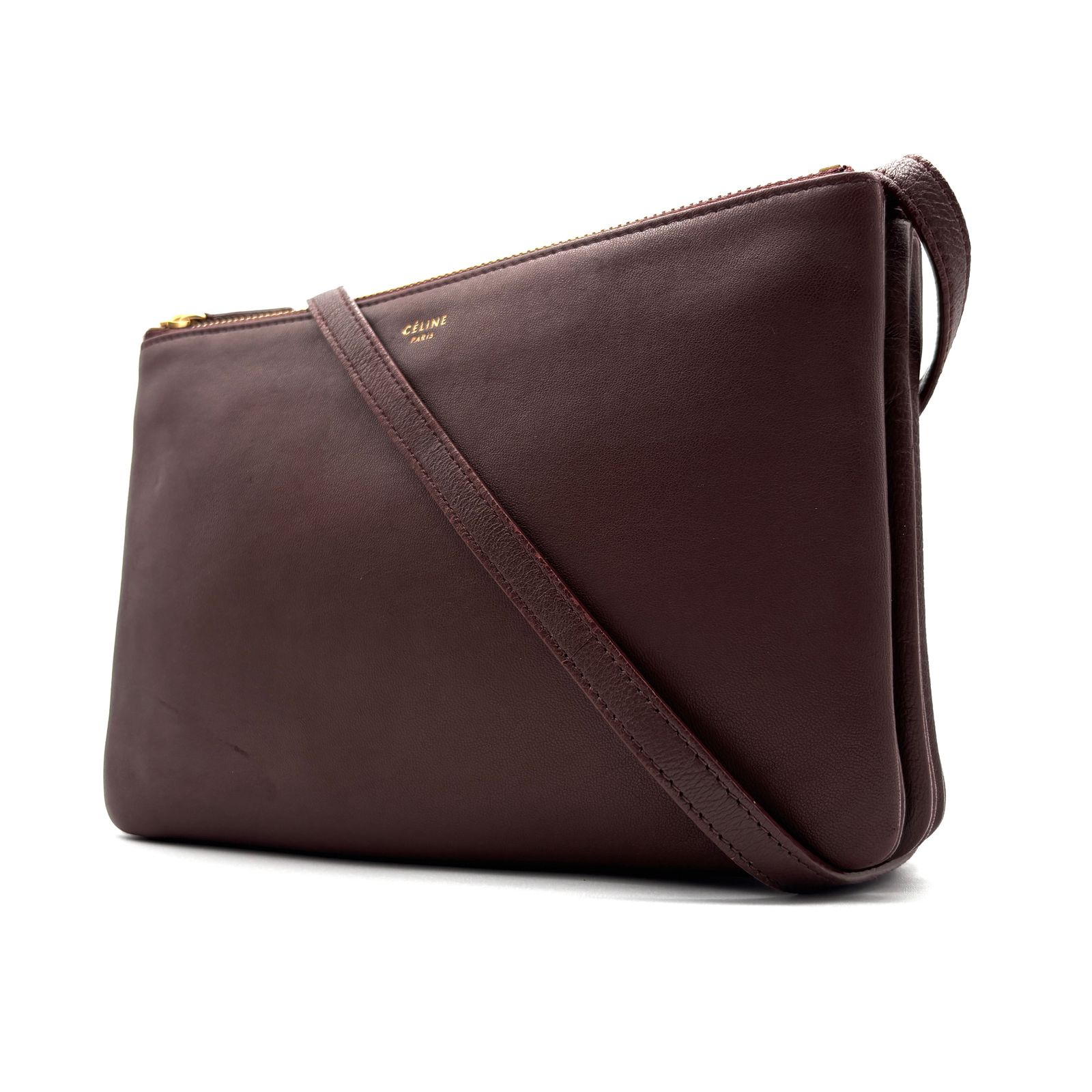 美品・希少色 CELINE セリーヌ トリオ ラージ ショルダーバッグ ロゴ