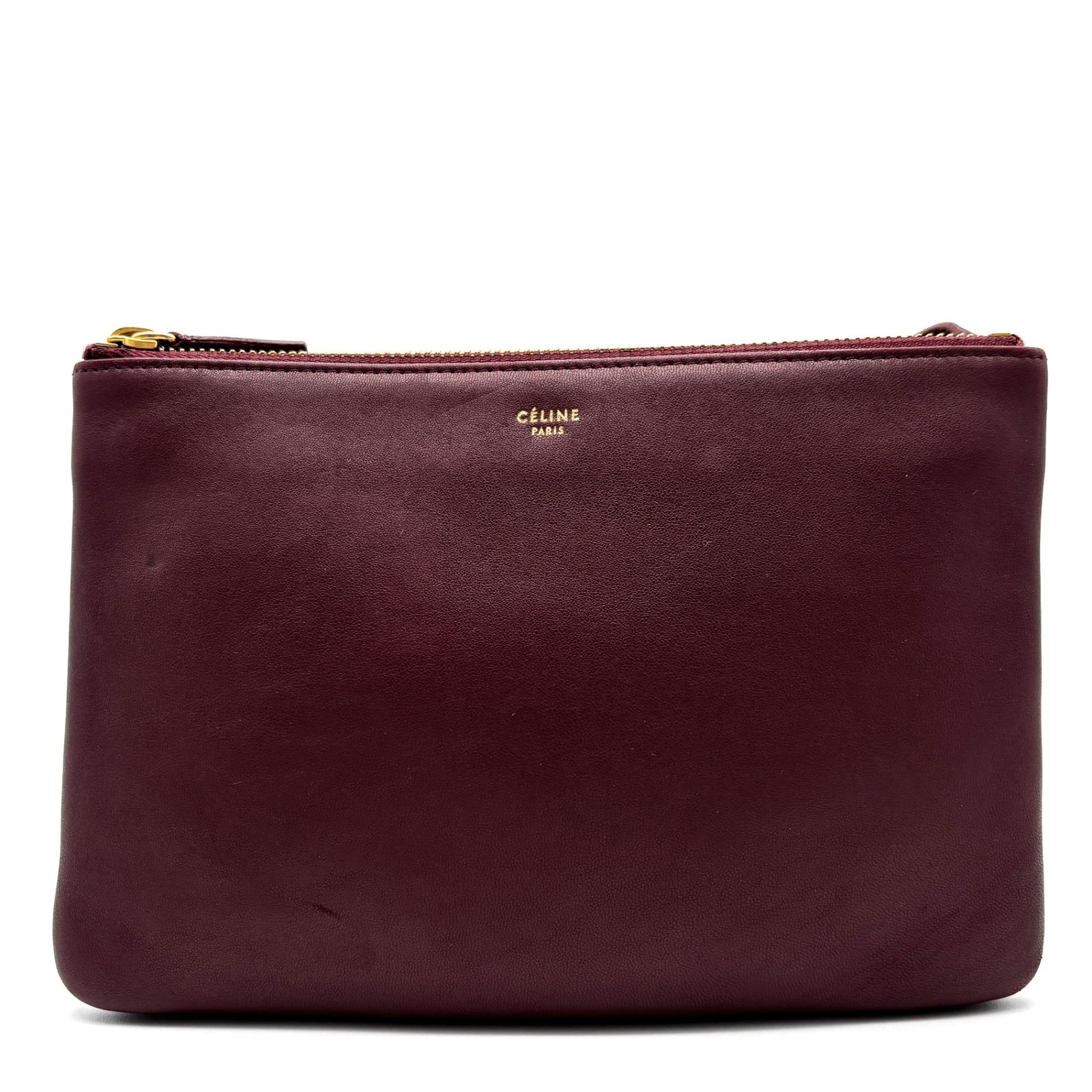 美品・希少色 CELINE セリーヌ トリオ ラージ ショルダーバッグ ロゴ