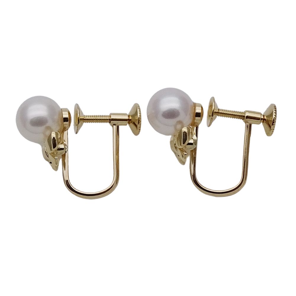 ミキモト MIKIMOTO イヤリング レディース ブランド K18YG パール  