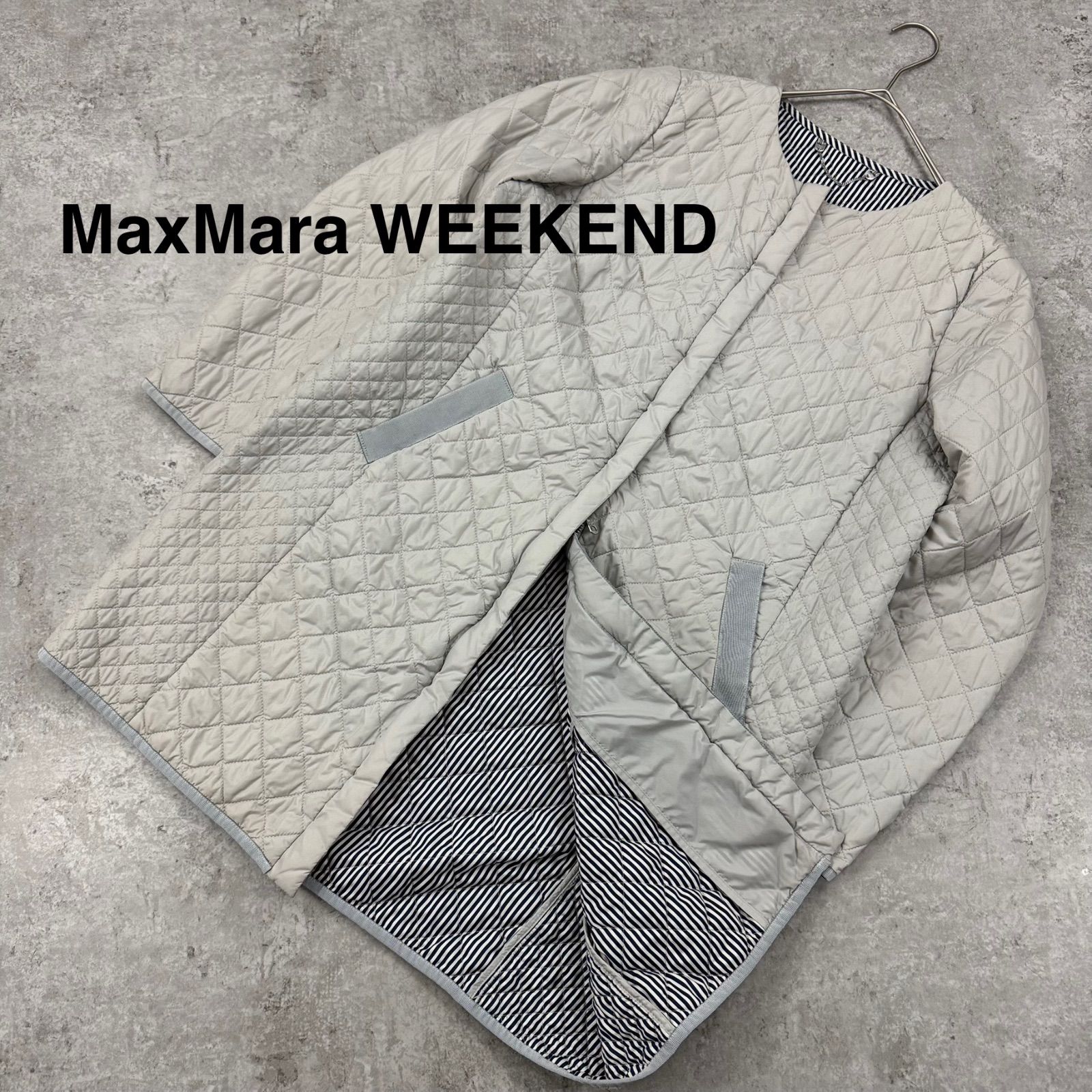 美品】Max Mara WEEKEND ノーカラー キルティングコート キルティング