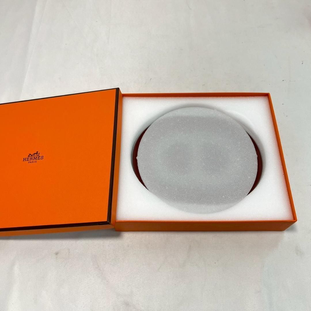 未使用品 HERMES エルメス ラリー24 オーバルプレート 陶器 レッド