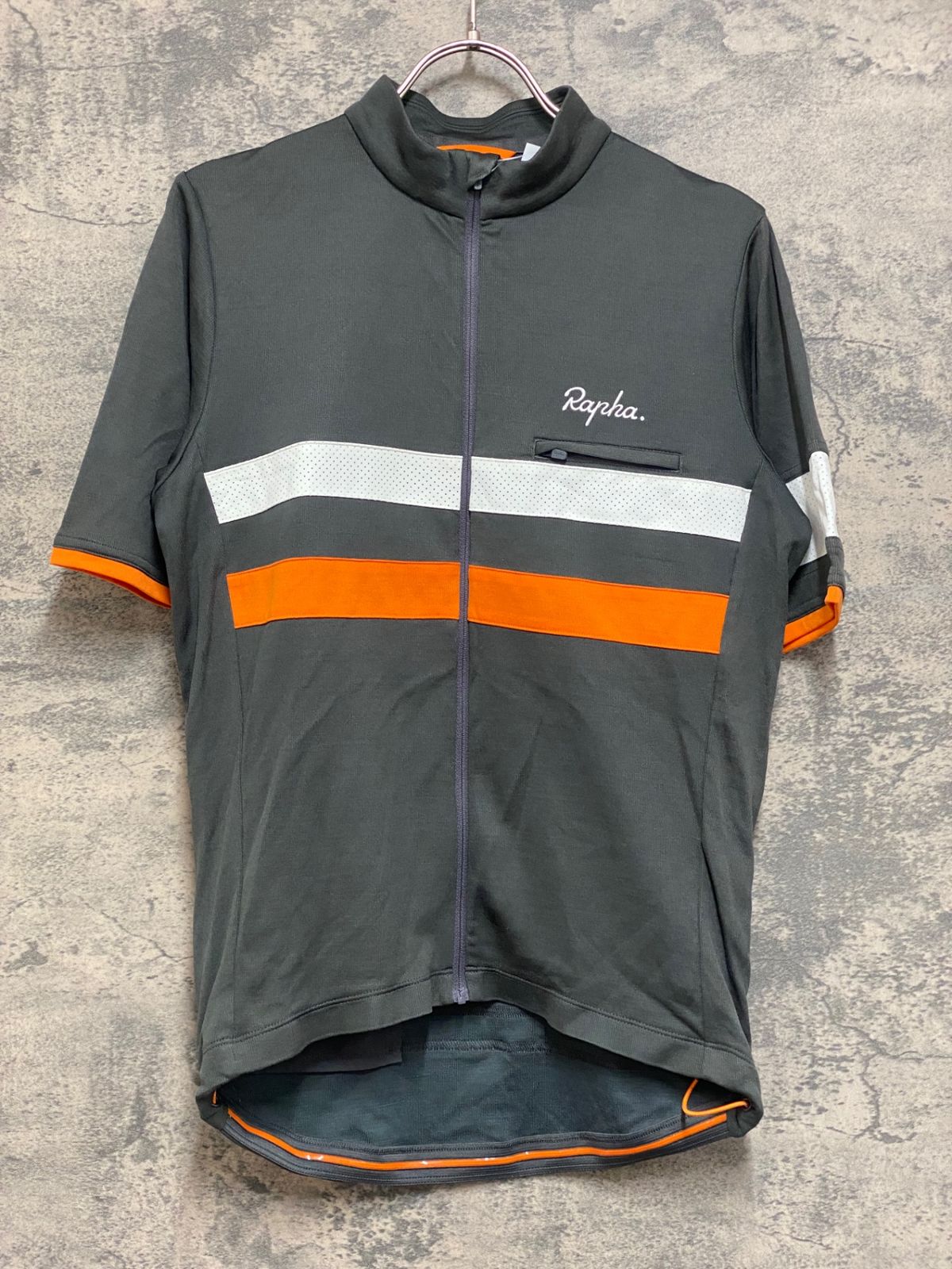JO424 ラファ Rapha BREVET JERSEY 半袖 サイクルジャージ グレー M