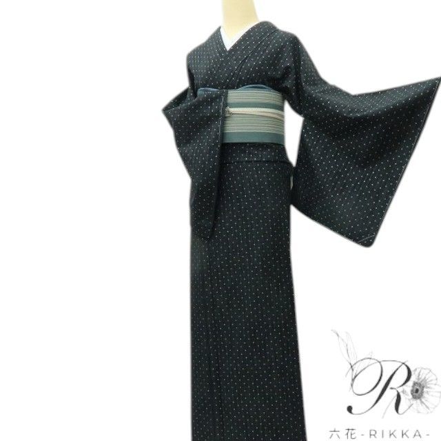 金緑石♪✾m2251＊美品 正絹 トールサイズ 手縫い仕立て 結城紬 金緑石