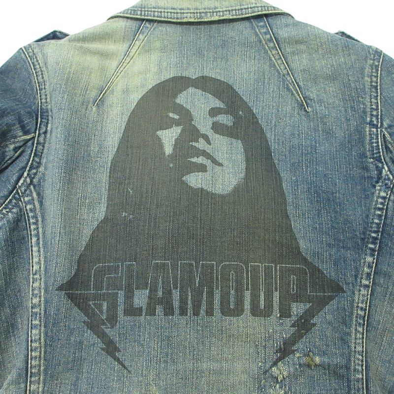 極美品✨エムズグレイシー 襟ファー リボン デニムジャケット 濃紺