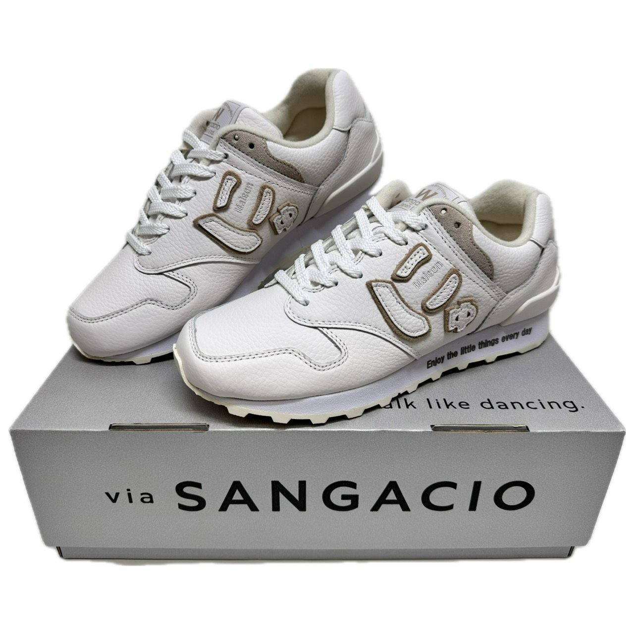 新品☆未使用☆サンガッチョ☆24.5センチスニーカー ホワイト☆ユニセックス 未使用品】via SANGACIO ×Wako's Room イニシャル入り サンガッチョ