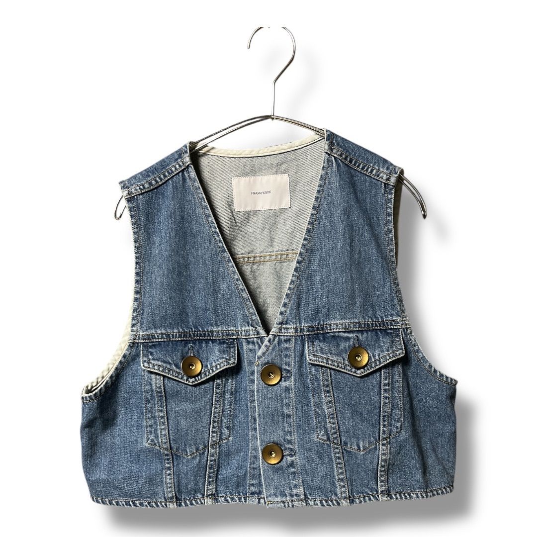 FRAMeWORK フレームワーク 25ss デニムミニベスト チョッキ コットン