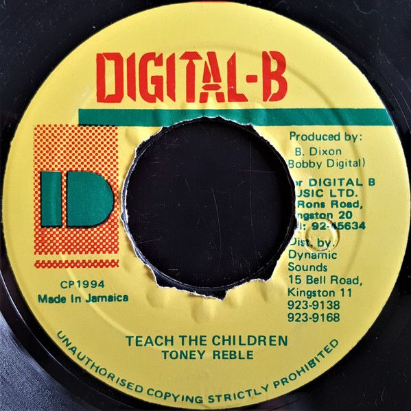 ジャマイカ7” Tony Rebel Teach The Children NONE Digital-B /00080