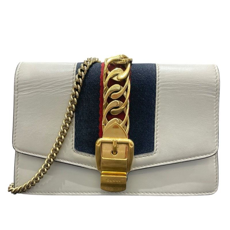 グッチ GUCCI シルヴィスーパーミニバッグ 494646 アイボリー レザー