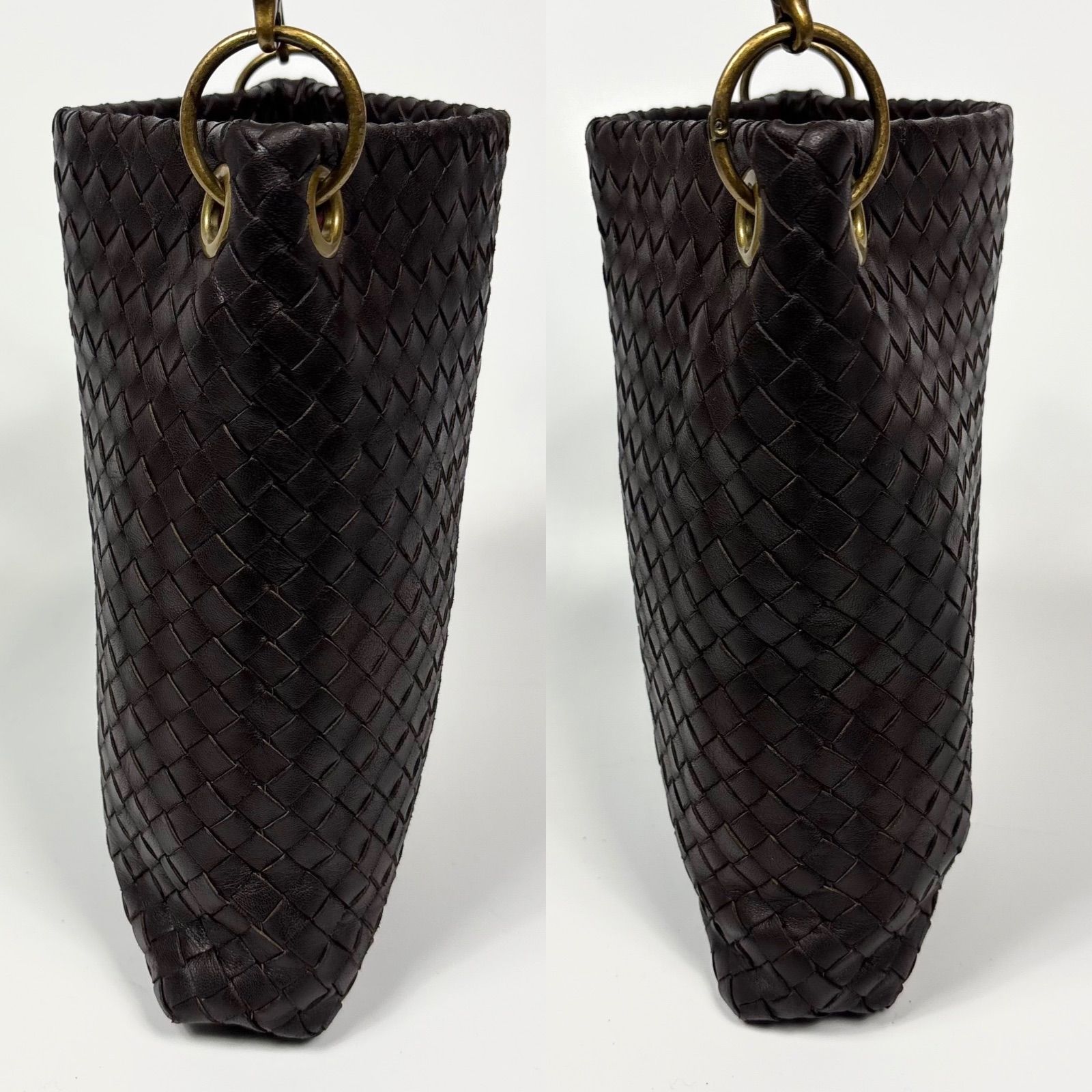 【美品】 ボッテガ ヴェネタ • イントレチャート ショルダーバッグ ブラウン BOTTEGA VENETA（ショルダーバッグ ・ ブラウン/茶色系）のフリマ