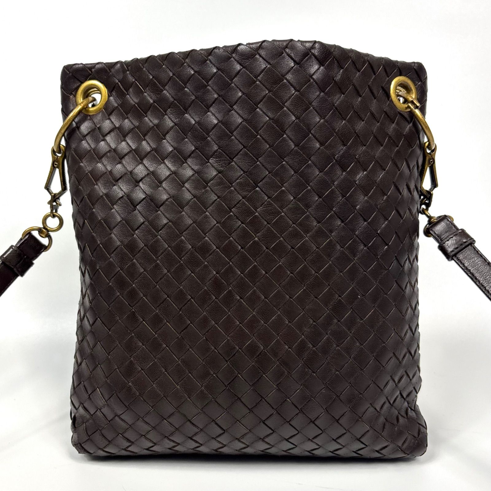 ■BOTTEGA VENETA■イントレチャート　ショルダーバッグ　ブラウン Bottega Veneta ボッテガ・ヴェネタ イントレチャート ワンショルダー