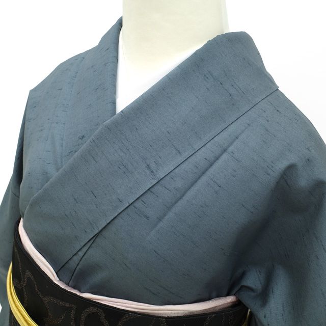 中古】 本場牛首紬 訪問着 着物 正絹 リサイクル 袷 白山工房 手染め