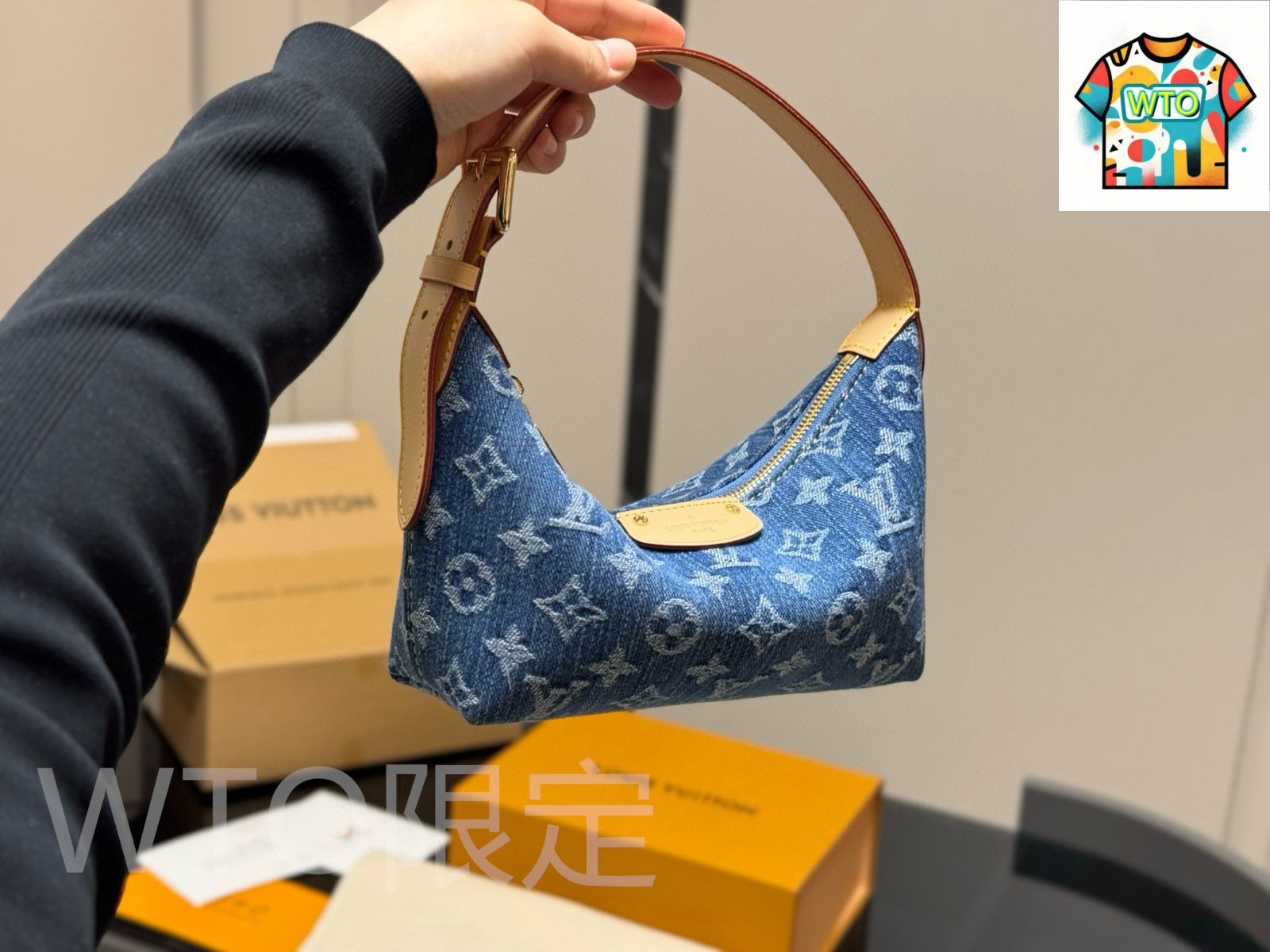 最終値下げ　【希少品】Louis Vuitton デニム バッグ 保存袋付き ルイ・ヴィトン“ヴィンテージ風”モノグラム・デニムのウィメンズバッグ