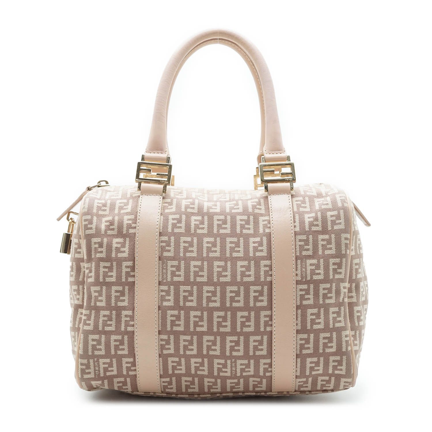 フェンディ ズッキーノ ボーリングバッグ ピンク 中古 Fendi Zucchino