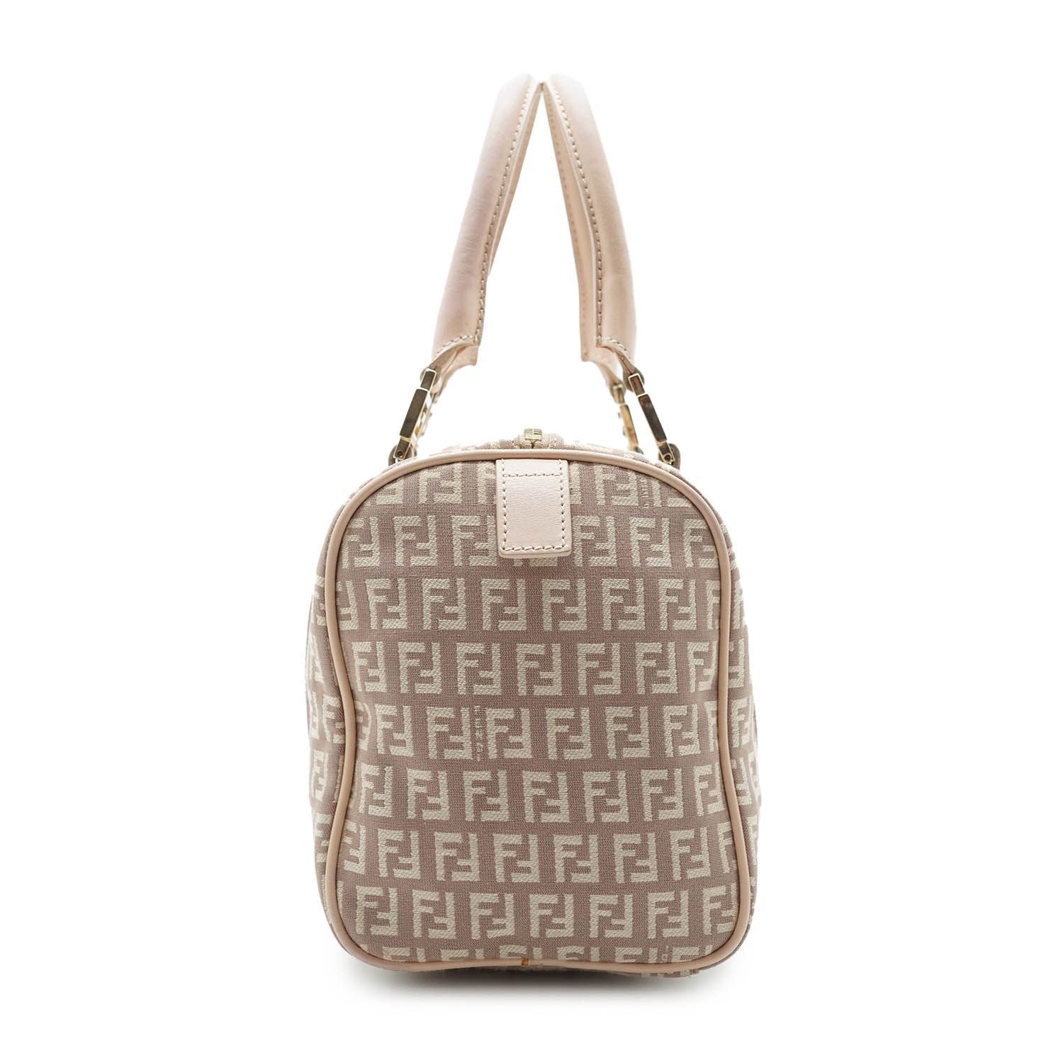 フェンディ ズッキーノ ボーリングバッグ ピンク 中古 Fendi Zucchino