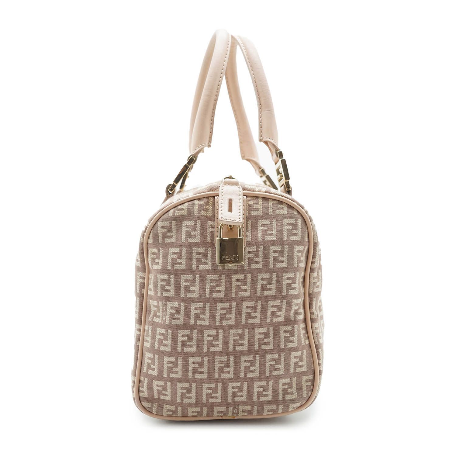 フェンディ ズッキーノ ボーリングバッグ ピンク 中古 Fendi Zucchino