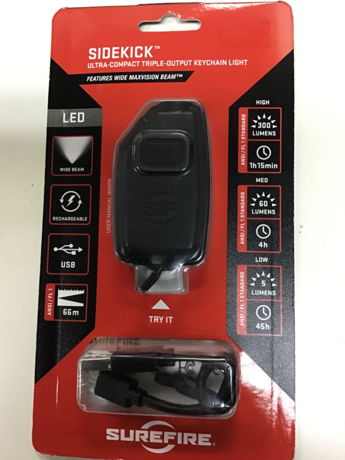 Surefire SIDEKICK-A USB充電式キーライト　※未開封商品※ Surefire SIDEKICK-A USB充電式キーライト ※未開封商品※ SUREFIRE