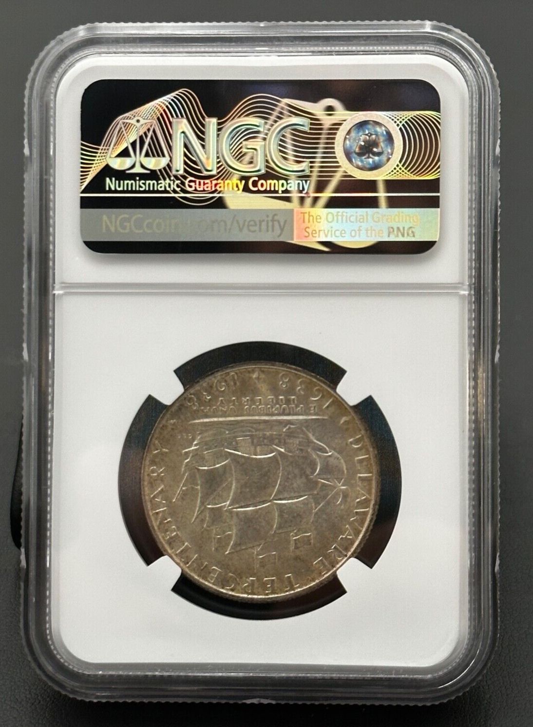 1936年 P デラウェア州 300周年記念 90% 銀貨 ハーフドル NGC MS66