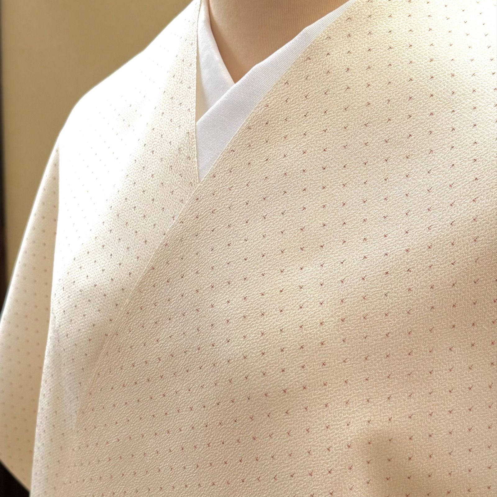 着物　本塩沢　お召　蚊絣　着尺　星野織物　6587 着物本塩沢お召蚊絣着尺星野織物6587