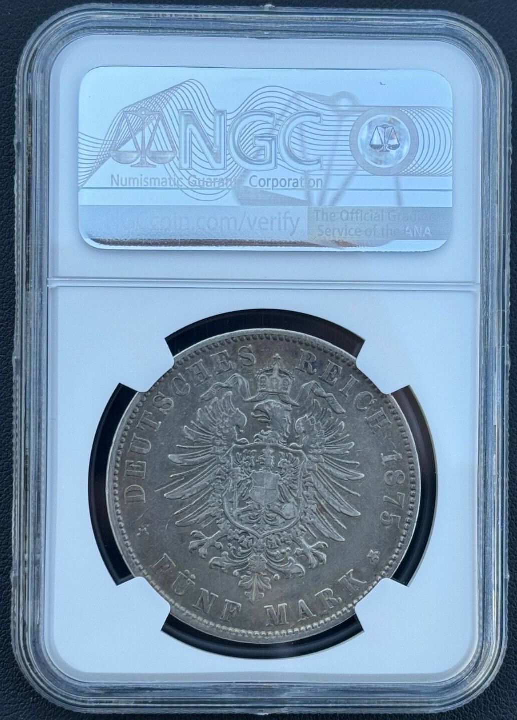 1875-E ドイツ ザクセン 銀貨 5マーク KM# 1237 NGC VF30 - メルカリ