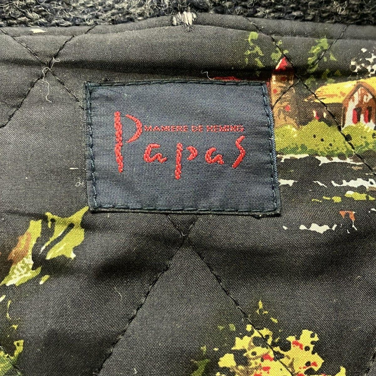 Papas(パパス) コート サイズ48M 50L メンズ - ネイビー×ライトグレー