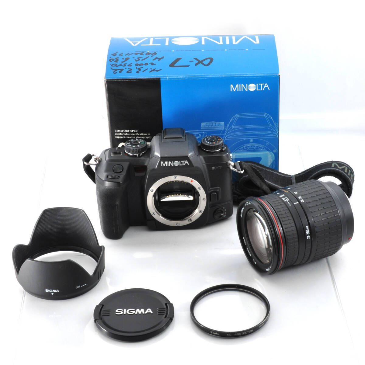 ミノルタ α-7 カメラとレンズセット ミノルタ】MINOLTA α-7 + SIGMA 28-300mm F3.5-6.3 DL レンズセット 箱