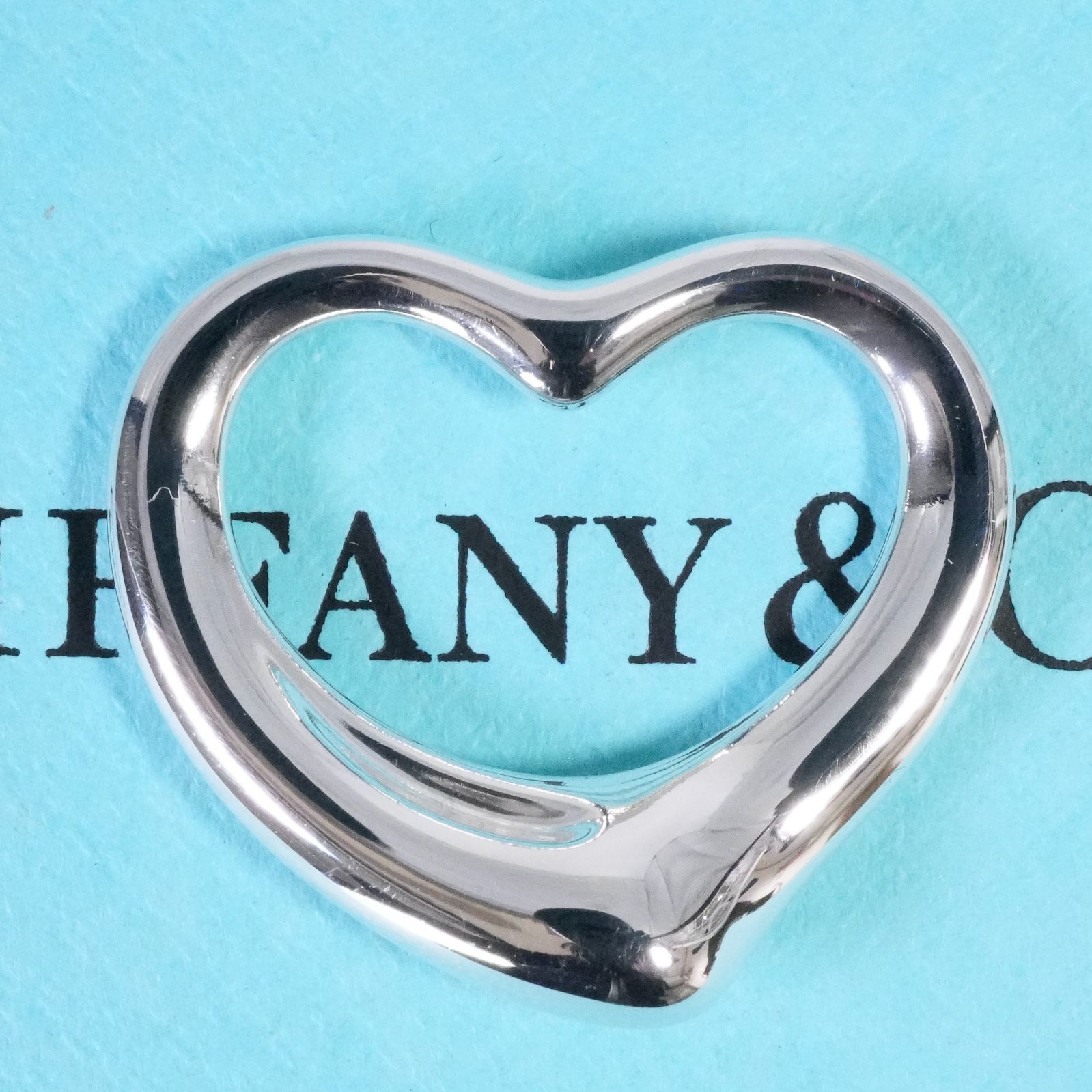 極美品ティファニー オープンハート ラージ ペンダントトップ L 25