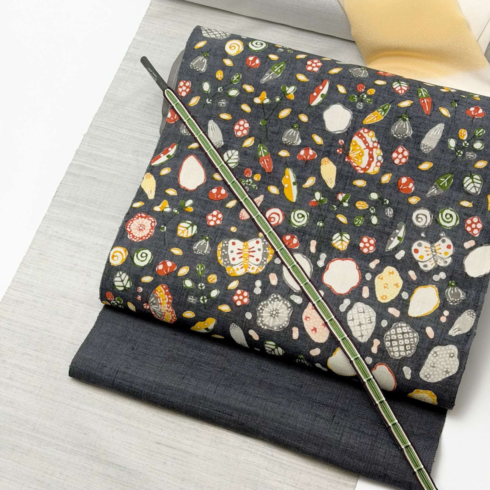 着物　本場久米島紬　手織　ゆうな染　無地　6625 着物 本場久米島紬 手織 ゆうな染 無地 6625 着物本場久米島紬手織