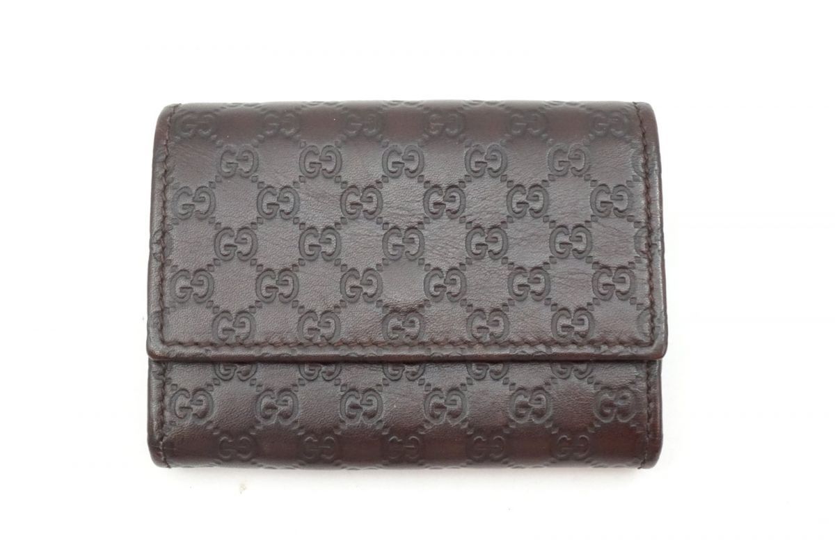 グッチ マイクロシマ 二つ折り 財布 コイン カードケース 小銭入れ