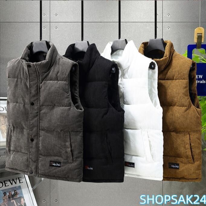 ベビー服(~95cm) ダウンベスト メンズ 中綿ベスト アウター スタンドカラー コーデュロイ 袖なし ジャケット 厚手 防寒 ゆったり 暖かい 秋冬 アウトドア おしゃれ676