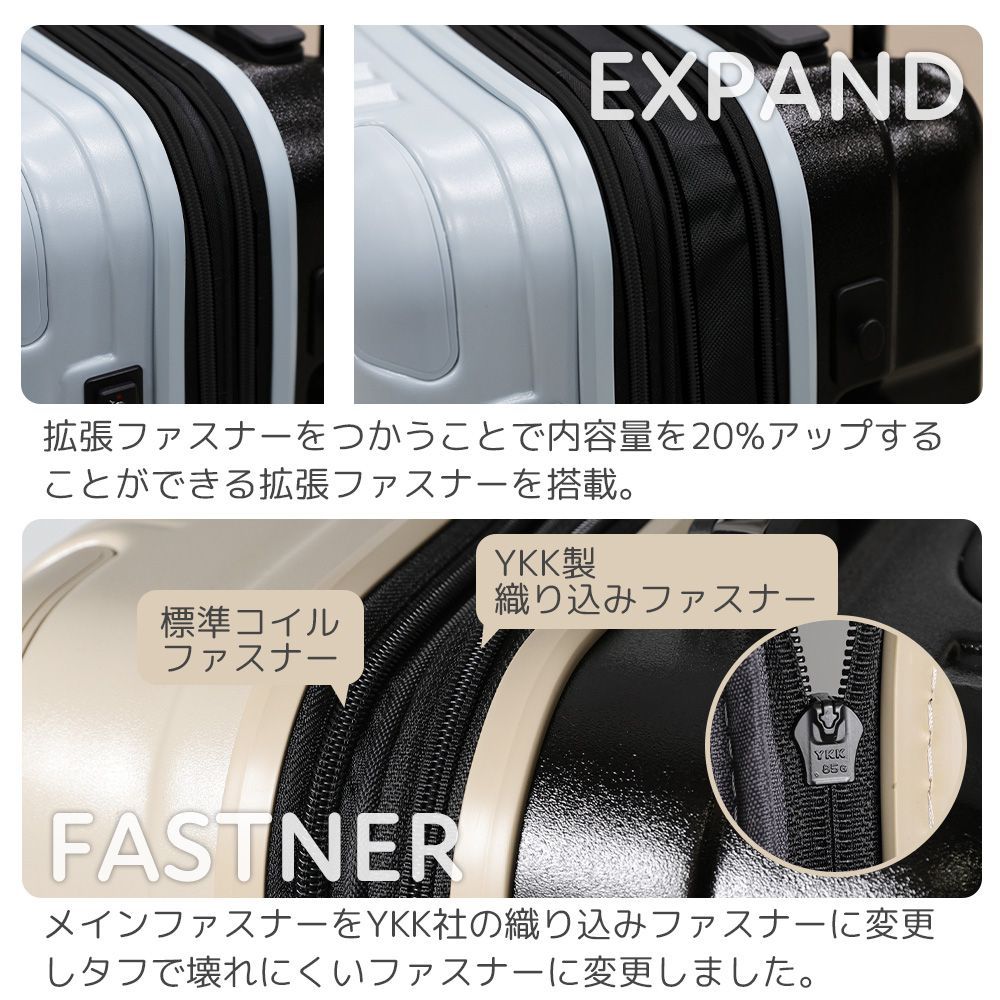 TSAロック搭載 ファスナー