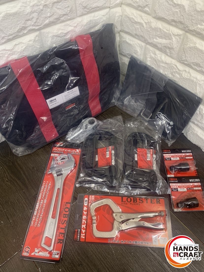 ▽▽【未使用】ROBSTER ロブスター モンキー プライヤー 万力 ツールバッグ 溶接工具 工具8点セット 【新古品】【中古】