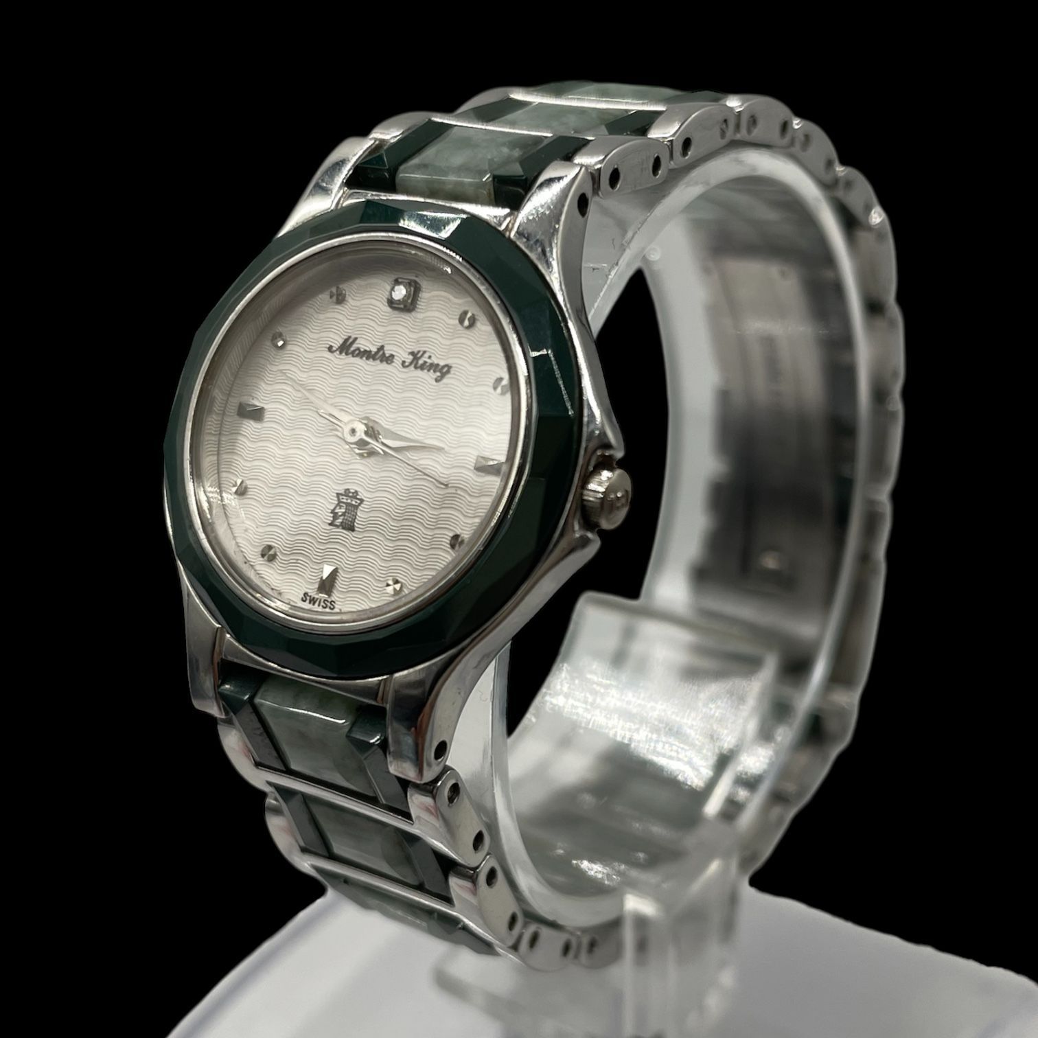 モンテキング 天然翡翠 レディース腕時計 可動品 モンテキング 天然