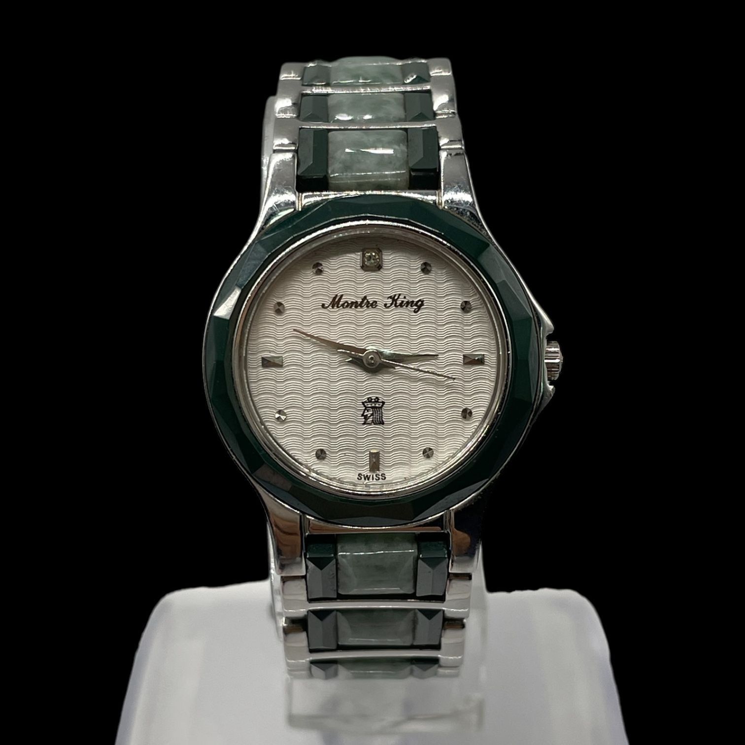 新品電池稼働 希少 Montre King モンテキング 翡翠 サファイア