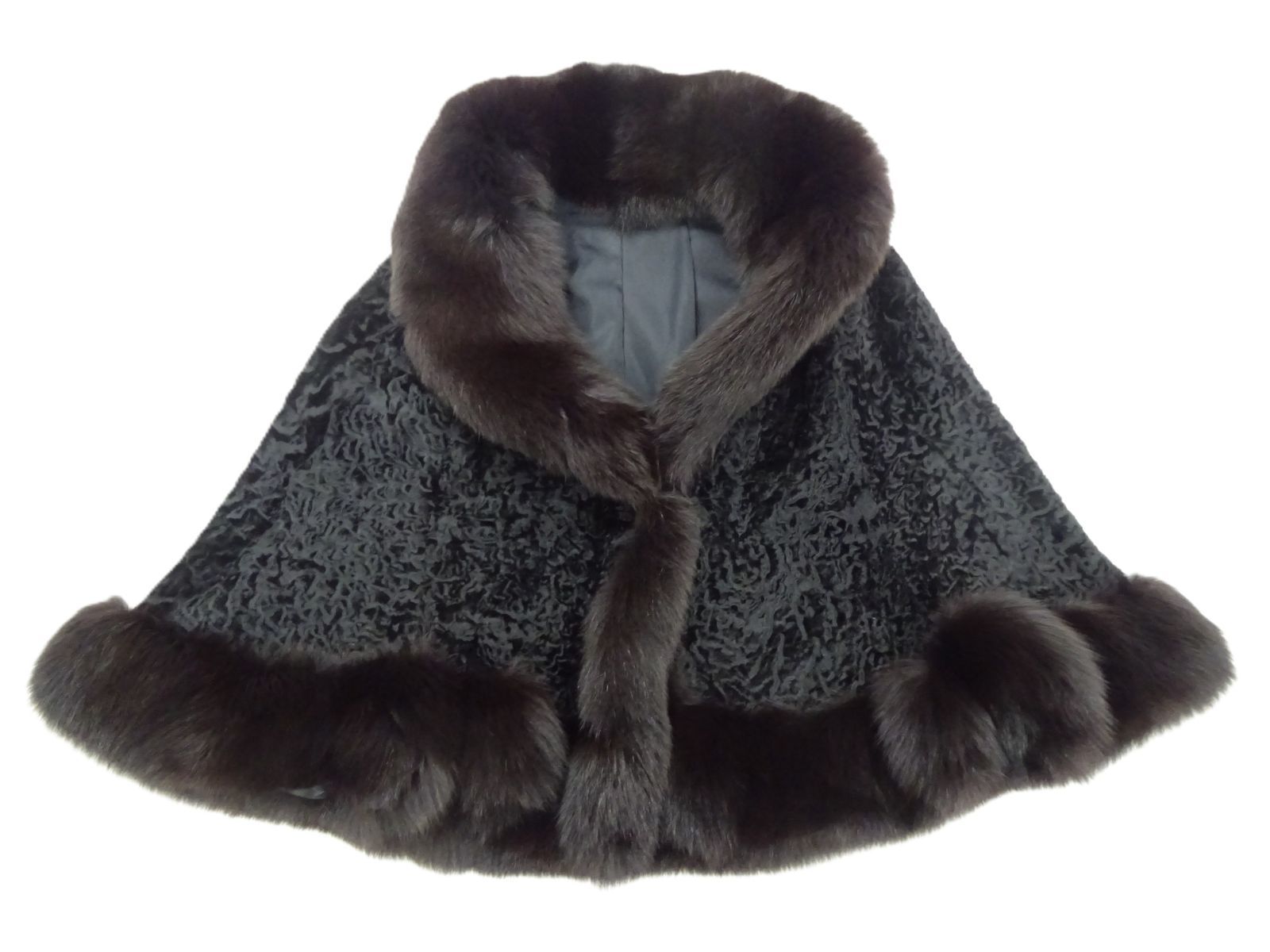 フォックス アストラカン ケープ ポンチョ ショード ジャケット