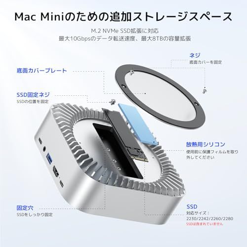 Mac Mini M4 対応ハブ 高精細UI RayCue USB-Cハブ 10 61+3KbTOmSL._AC_UF894,